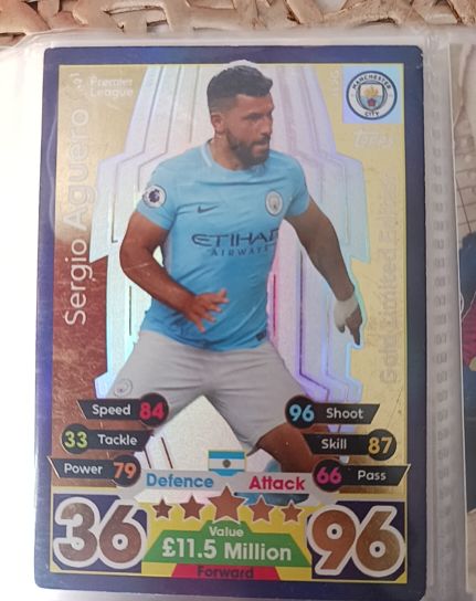 2017/2018 Topps Match Attax Bronze Limited Edition Sergio Aguero Manchester City — front