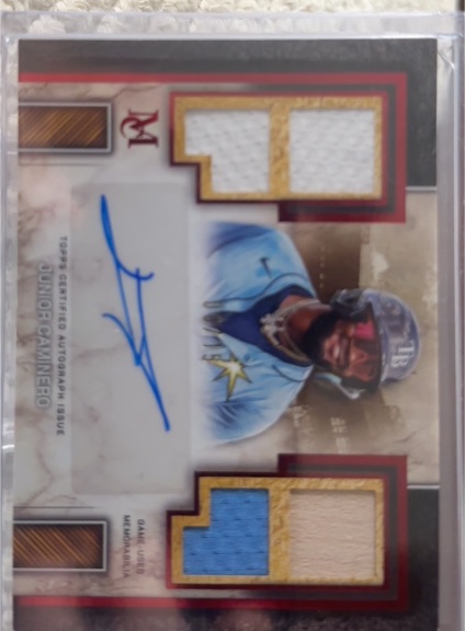 2025 Topps Museum Collection Junior Caminero Quad Relic Autograph — front