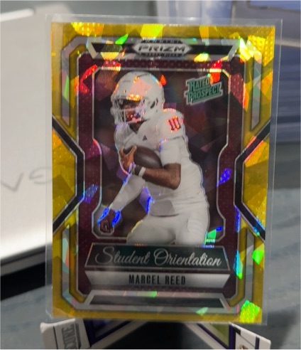 2025 Panini Prizm Draft Picks #4 Marcel Reed Student Orientation Gold Ice — front