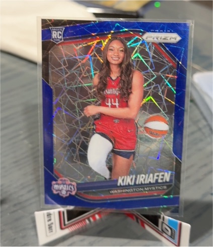 2025 Panini Prizm WNBA #149 Kiki Iriafen Blue Velocity Prizm Rookie — front