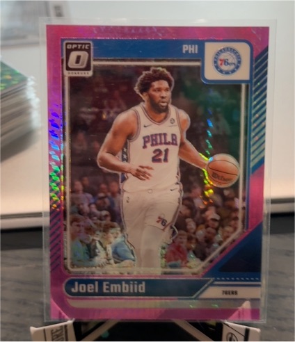 2024-25 Panini Donruss Optic #19 Joel Embiid Pink Hyper Prizm — front