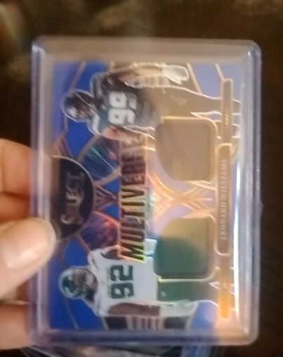 2025 Panini Select #MVJ-LW Leonard Williams Multiverse Blue Prizm Patch Dual Patch — front