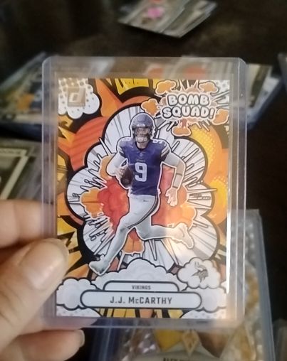 2025 Donruss #BS-JMY J.J. McCarthy Bomb Squad — front