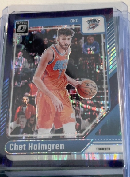 2024-25 Panini Donruss Optic #23 Chet Holmgren Purple Shock Oklahoma City Thunder — front