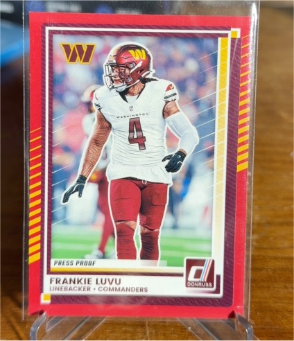2025 Panini Donruss #262 Frankie Luvu Press Proof Red — front
