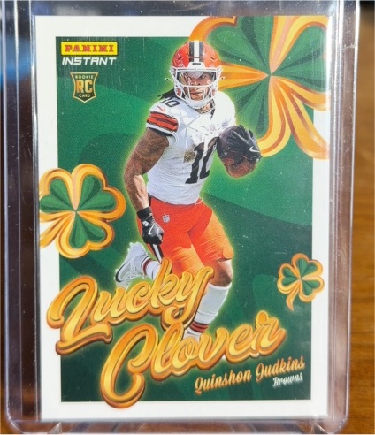 2025 Panini Instant #13 Quinshon Judkins Lucky Clover — front