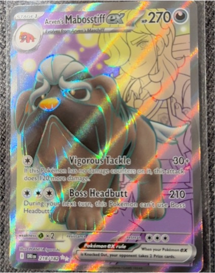 2025 Pokémon Arven's Mabosstiff ex #218/182 — front