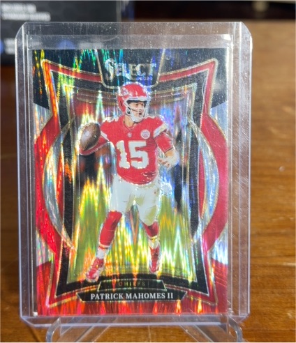 2024 Panini Select #33 Patrick Mahomes II Black & Red Prizm Shock — front