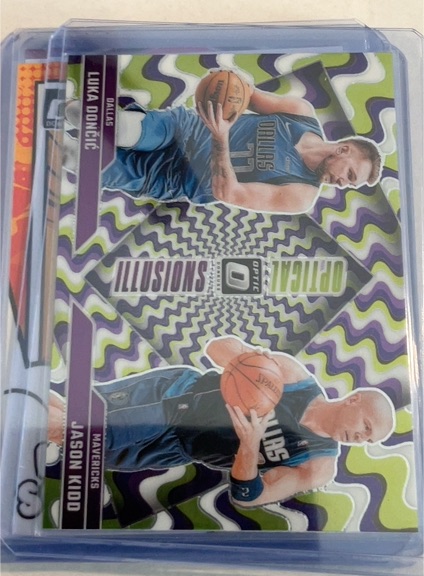 2024-25 Donruss Optic #1 Luka Doncic & Jason Kidd Optical Illusions Dallas Mavericks — front
