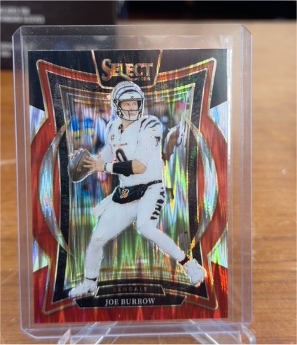 2024 Panini Select #39 Joe Burrow Black & Red Shock Prizm — front