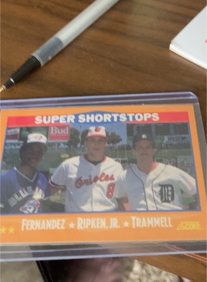 1988 Score #651 Super Shortstops Tony Fernandez, Cal Ripken Jr, Alan Trammell — front