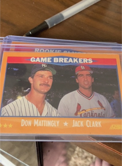 1988 Score Game Breakers #650 Don Mattingly & Jack Clark — front