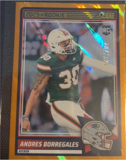 2025 Score #76 Andres Borregales Rookie — front