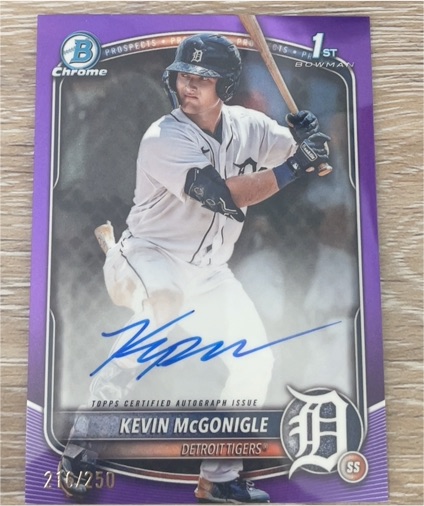 2025 Bowman Chrome 1st Prospect #CPA-KM Kevin McGonigle — front