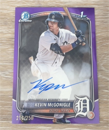 2025 Bowman Chrome #CPA-KM Kevin McGonigle — front