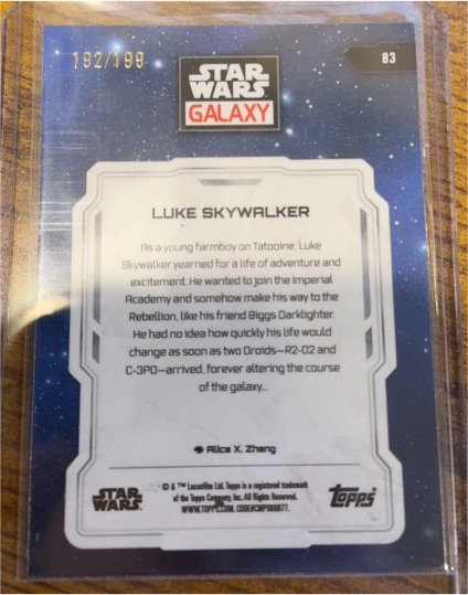2023 Topps Star Wars Galaxy #83 Luke Skywalker — front