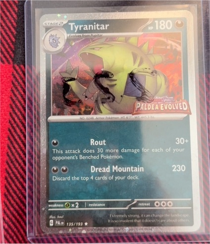 2023 Pokémon Paldea Evolved #135 Tyranitar — front