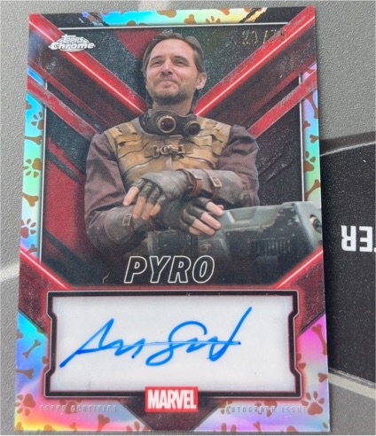 2025 Topps Chrome Marvel Studios #AA-AST Aaron Stanford as Pyro — front