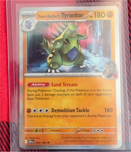 2023 Pokemon Scarlet & Violet Destined Rivals #096 Team Rocket's Tyranitar — front