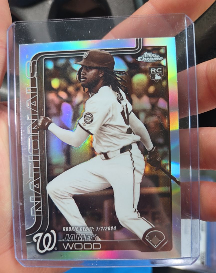 2025 Topps Chrome #132 James Wood Sepia Refractor Rookie Debut — front