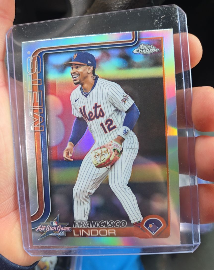 2025 Topps Chrome Update #ASGC-13 Francisco Lindor All-Star Game Refractor — front