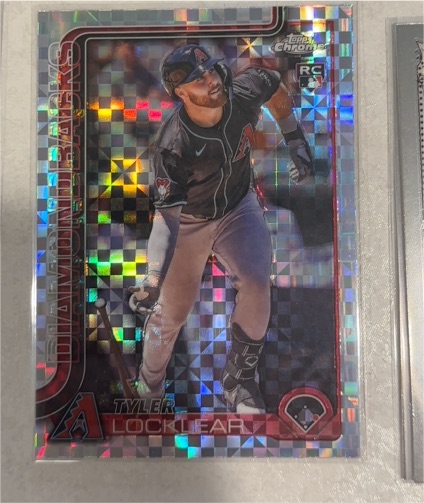 2025 Topps Chrome Update #USC80 Tyler Locklear X-Fractor Rookie Card — front