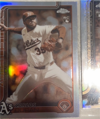 2025 Topps Chrome Update #USC84 Carlos Duran Sepia Refractor Rookie — front
