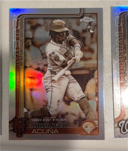 2025 Topps Chrome #56 Luisangel Acuna Sepia Refractor (RC) — front