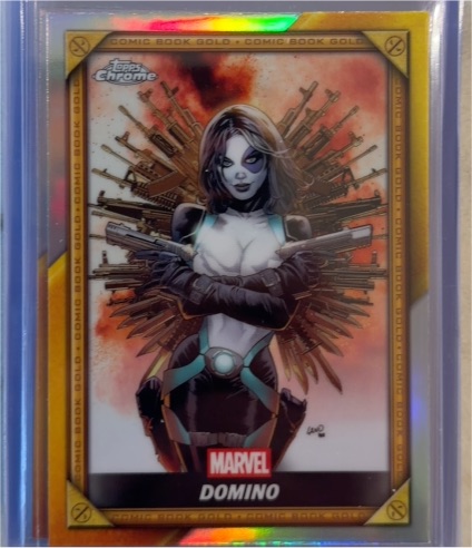 2025 Topps Chrome Deadpool Comic Book Gold #CB-17 Domino — front