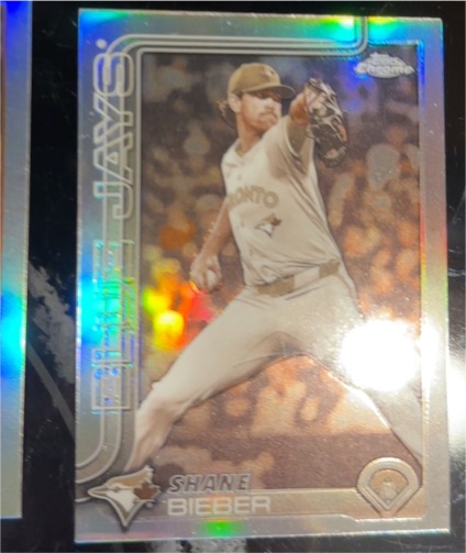 2025 Topps Chrome Update #USC52 Shane Bieber Sepia Refractor — front
