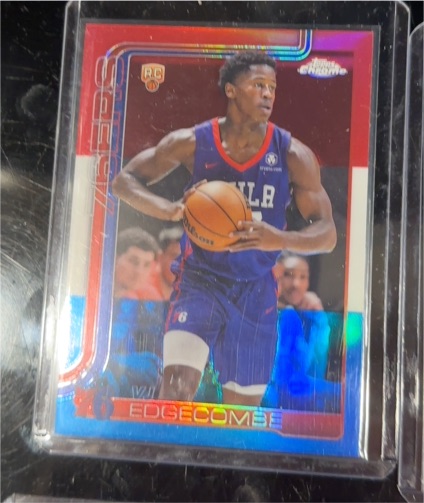 2025-26 Topps Chrome #253 VJ Edgecombe Red White Blue Refractor Rookie — front