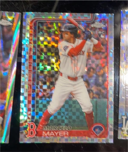 2025 Topps Chrome Update #USC9 Marcelo Mayer X-Fractor Rookie Boston Red Sox — front