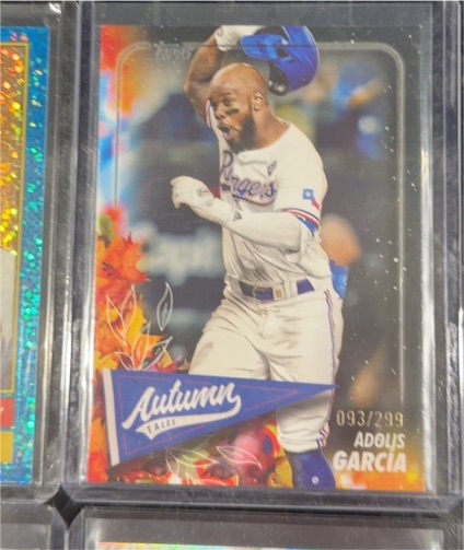 2024 Topps Update #AT-44 Adolis Garcia Autumn Tales Blue Parallel — front