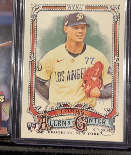 2025 Topps Allen & Ginter #1 Ryan Los Angeles Dodgers — front