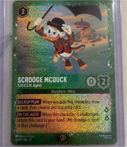 2026 Disney Lorcana #36/P3 Scrooge McDuck S.H.U.S.H. Agent — front
