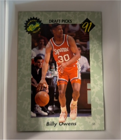 1991 Classic Draft Picks #2 Billy Owens — front