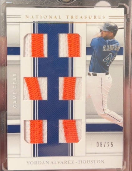 2020 Panini National Treasures Game Gear #GGMS-YA Yordan Alvarez — front