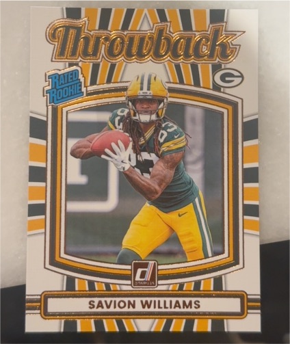 2025 Panini Donruss #43 Savion Williams Rated Rookie Throwback — front