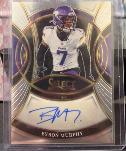 2025 Panini Select #SP-BMY Byron Murphy Auto Signatures Silver Prizm Vikings — front