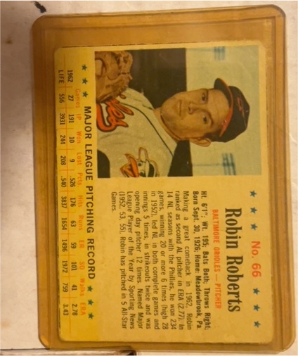 1963 Post #66 Robin Roberts — front