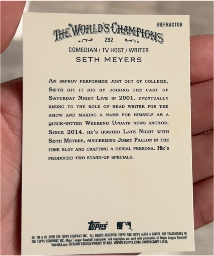 2025 Topps Allen & Ginter #292 Seth Meyers — front