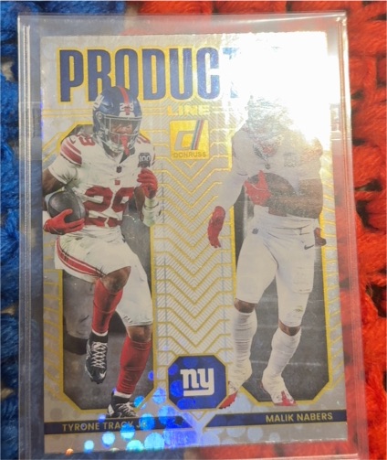 2025 Donruss Production Line #9 Malik Nabers & Tyrone Tracy Jr. — front