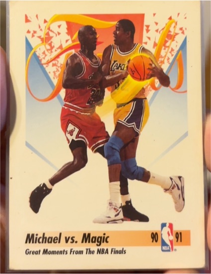 1991 SkyBox #333 Michael vs. Magic — front