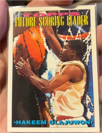 1994 Topps #385 Future Scoring Leader Hakeem Olajuwon — front