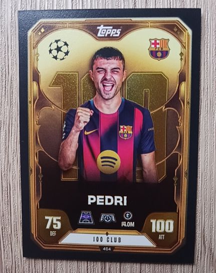 2025-26 Topps Match Attax UEFA UCL #464 Pedri 100 Club — front