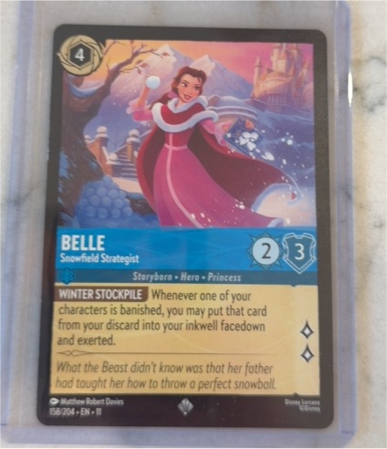 Lorcana Winterspell #158 Belle - Snowfield Strategist — front