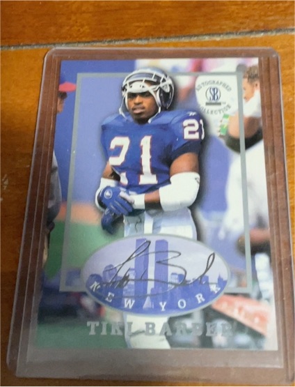1997 Score Board Autographed Collection #15 Tiki Barber — front