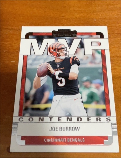 2022 Panini Contenders #MVP-JBU Joe Burrow MVP Contenders — front