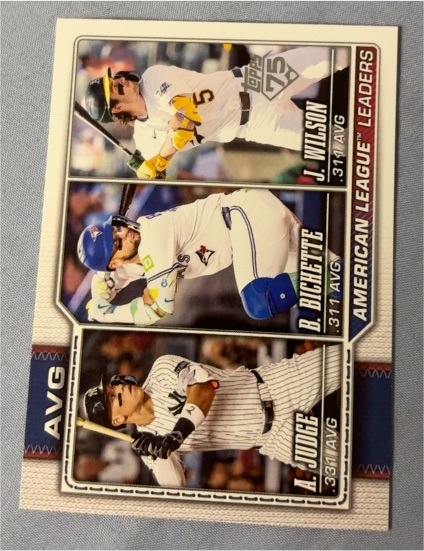 2026 Topps Series 1 #204 American League Leaders Avg Aaron Judge / Bo Bichette / Jacob Wilson — front