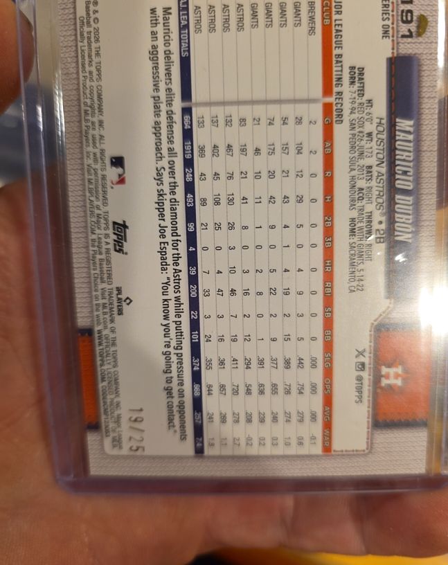 2026 Topps Series 1 #191 Mauricio Dubon — front